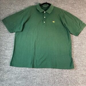 Vintage Masters Shirt Mens 2XL Green Golf Polo‎ Embroidered Augusta National 90s
